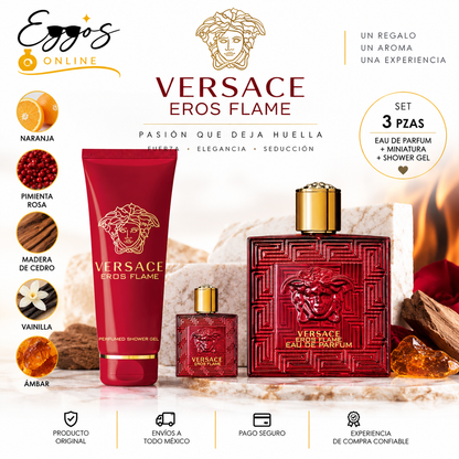 Versace EROS FLAME EDP 3 pzas
