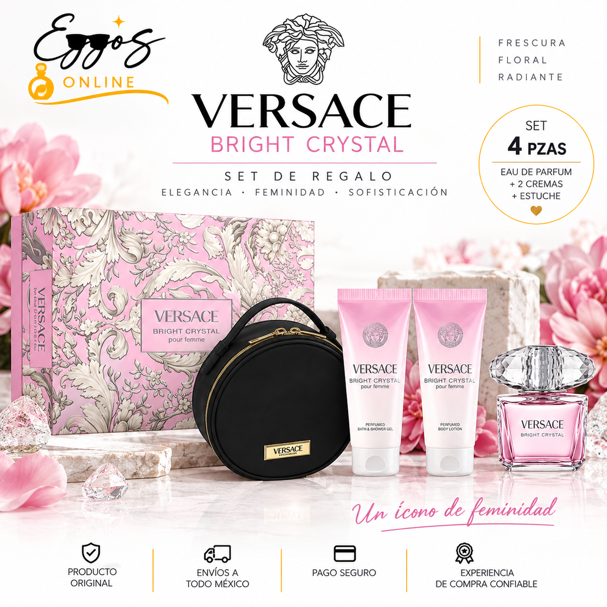 Versace BRIGHT CRYSTAL 4 pzas
